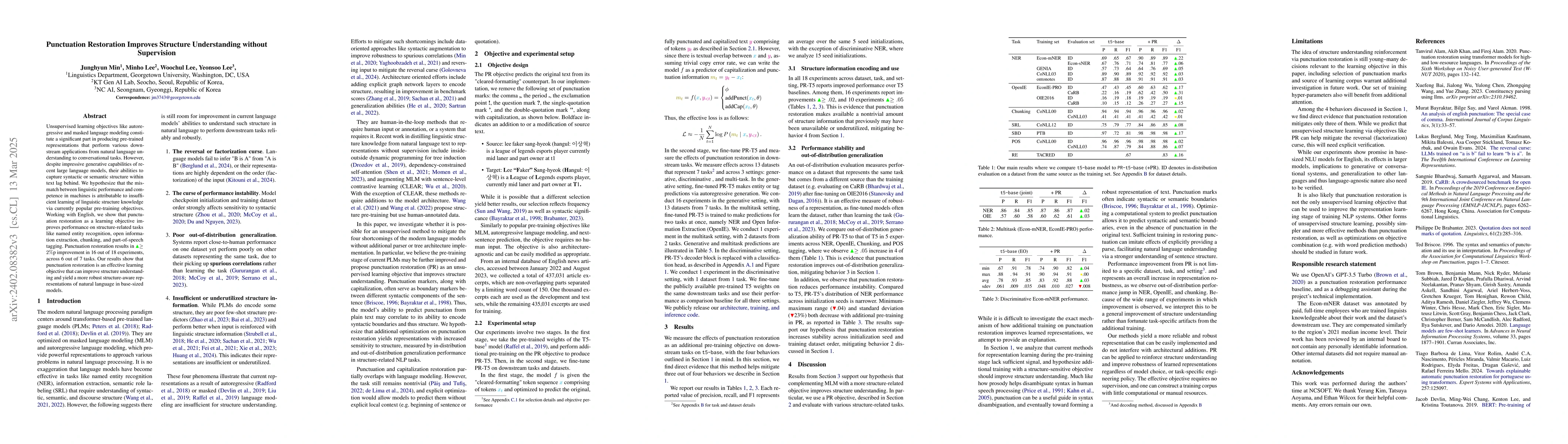 Thumbnail for Punctuation Restoration Improves Structure Understanding without
  Supervision