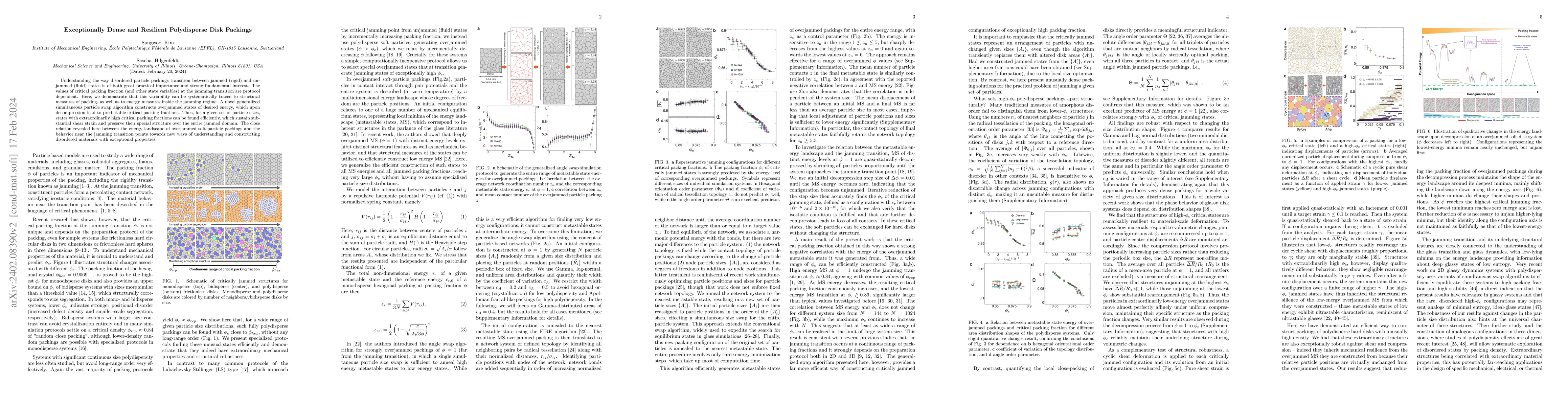 Thumbnail for Exceptionally Dense and Resilient Polydisperse Disk Packings