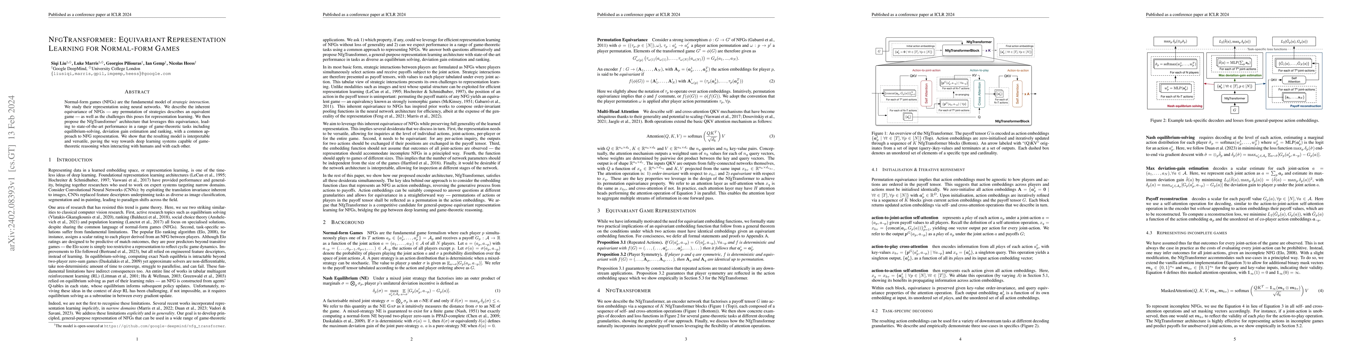 Thumbnail for NfgTransformer: Equivariant Representation Learning for Normal-form
  Games