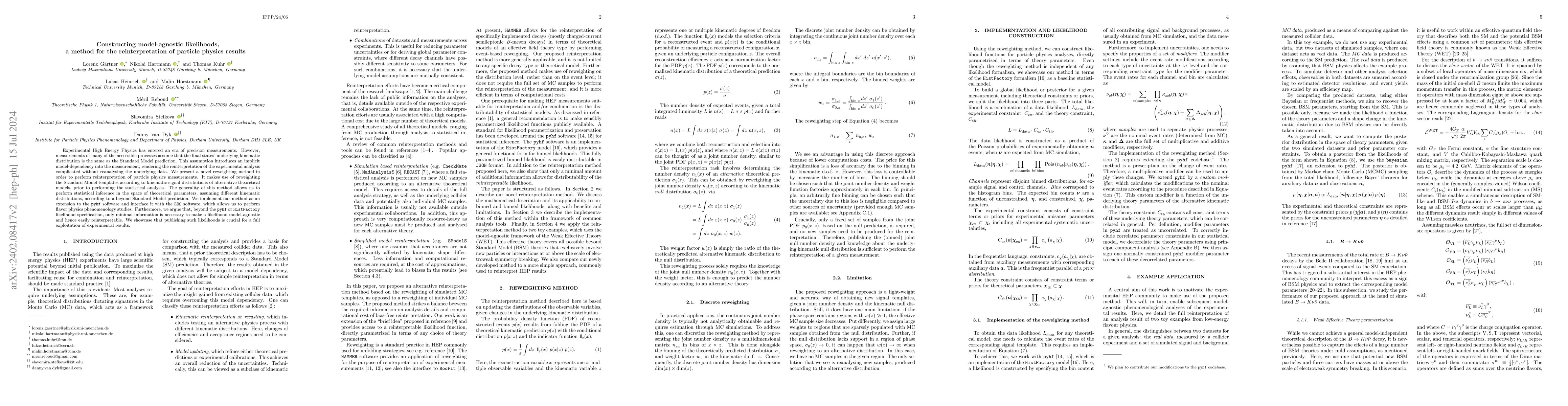 Thumbnail for Constructing model-agnostic likelihoods, a method for the
  reinterpretation of particle physics results