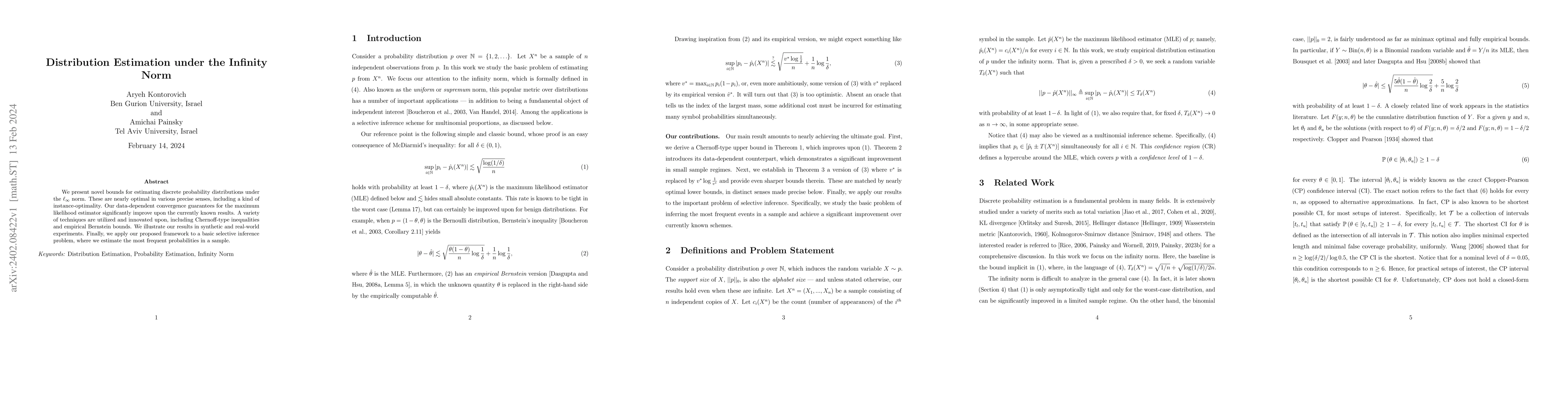 Thumbnail for Distribution Estimation under the Infinity Norm