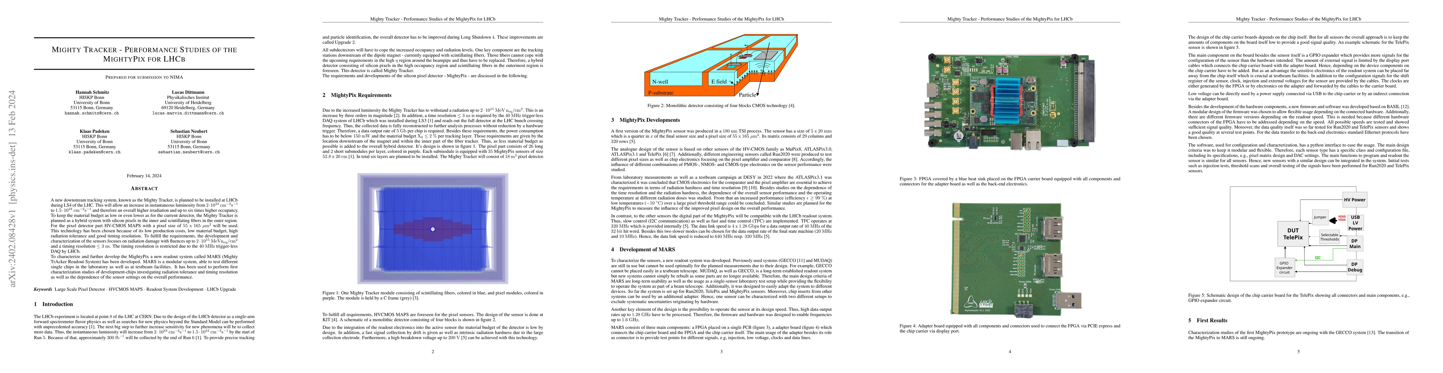 Thumbnail for Mighty Tracker -- Performance Studies of the MightyPix for LHCb