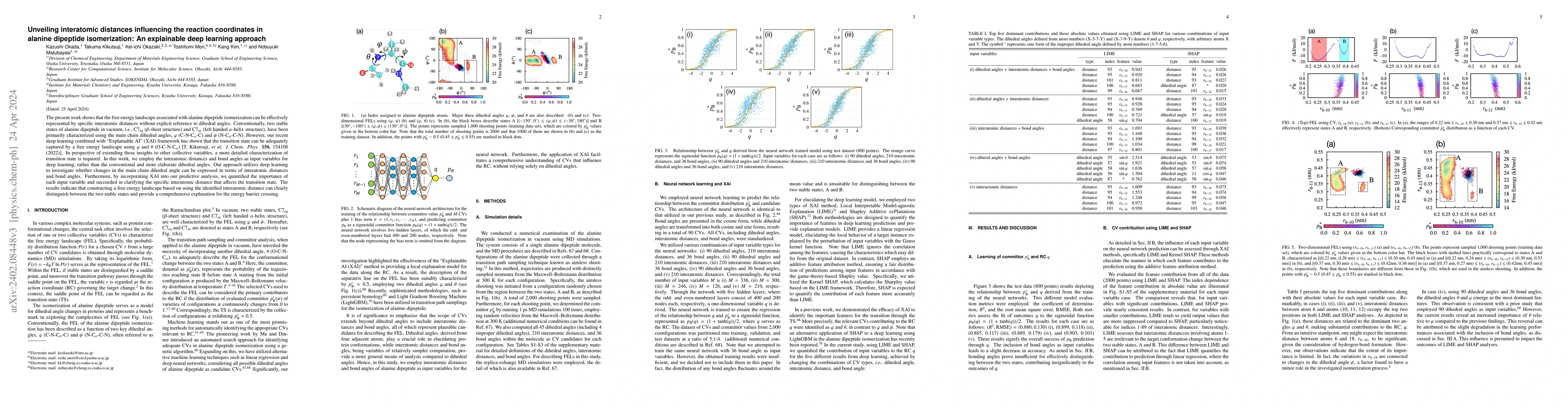 Thumbnail for Unveiling interatomic distances influencing the reaction coordinates in
  alanine dipeptide isomerization: An explainable deep learning approach