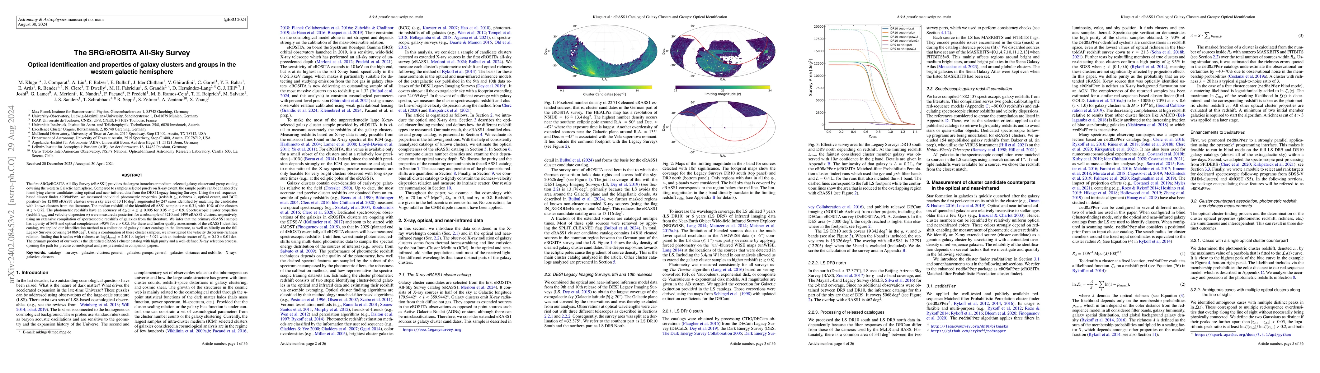 Thumbnail for The First SRG/eROSITA All-Sky Survey: Optical Identification and
  Properties of Galaxy Clusters and Groups in the Western Galactic Hemisphere