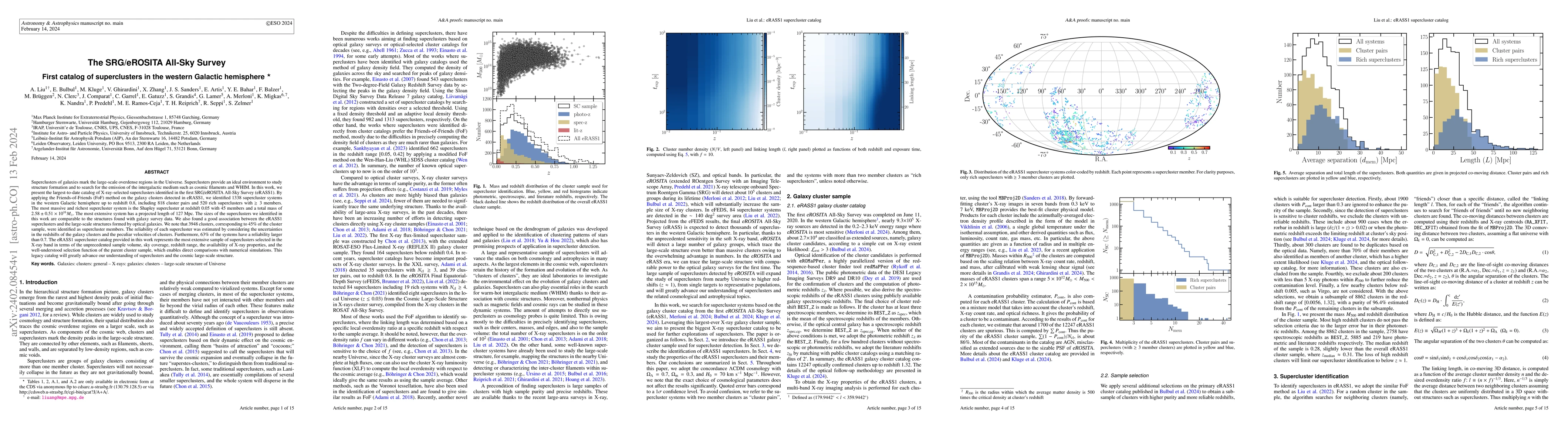 Thumbnail for The SRG/eROSITA All-Sky Survey: First catalog of superclusters in the
  western Galactic hemisphere