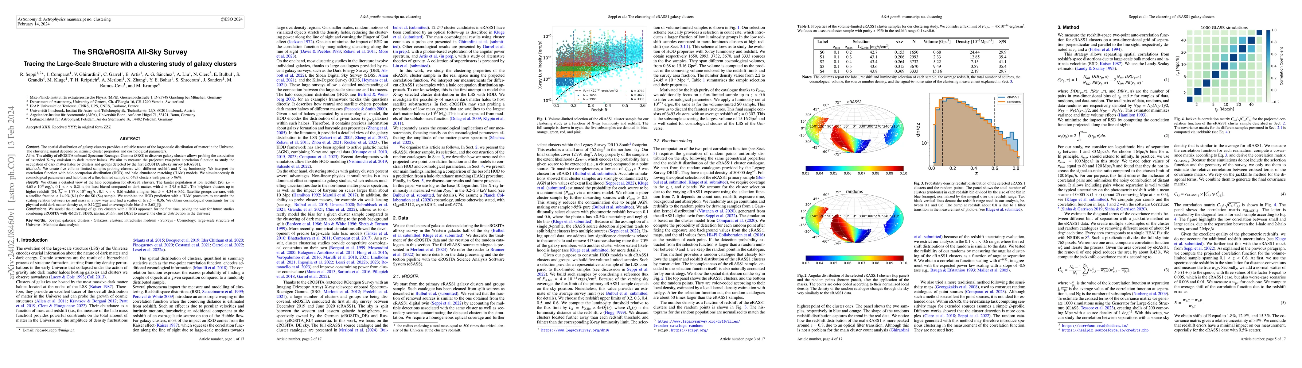 Thumbnail for The SRG/eROSITA All-Sky Survey: Tracing the Large-Scale Structure with a
  clustering study of galaxy clusters