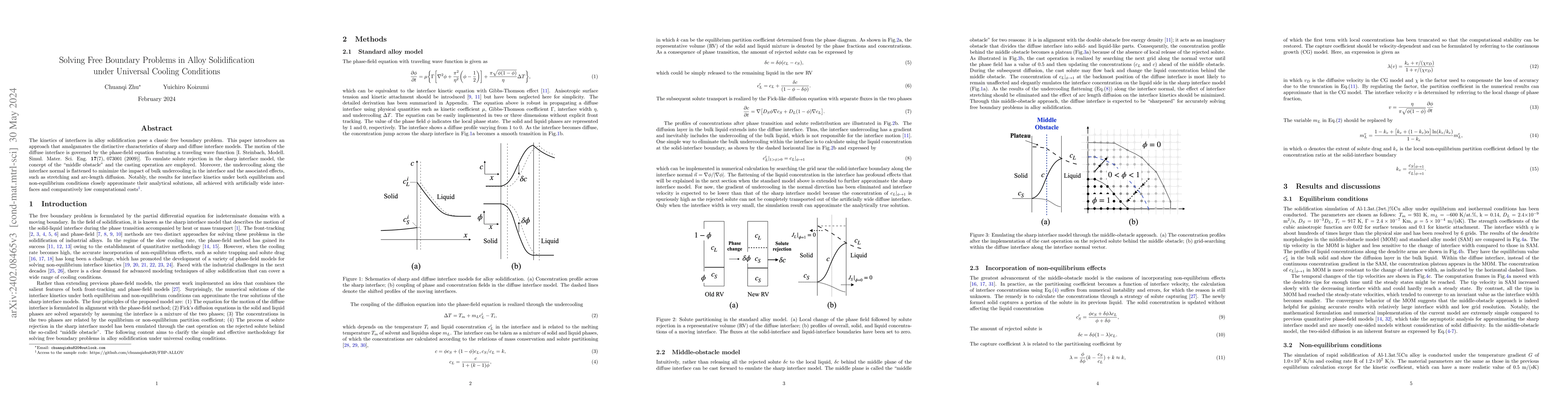 Thumbnail for Solving Free Boundary Problems in Alloy Solidification under Universal
  Cooling Conditions