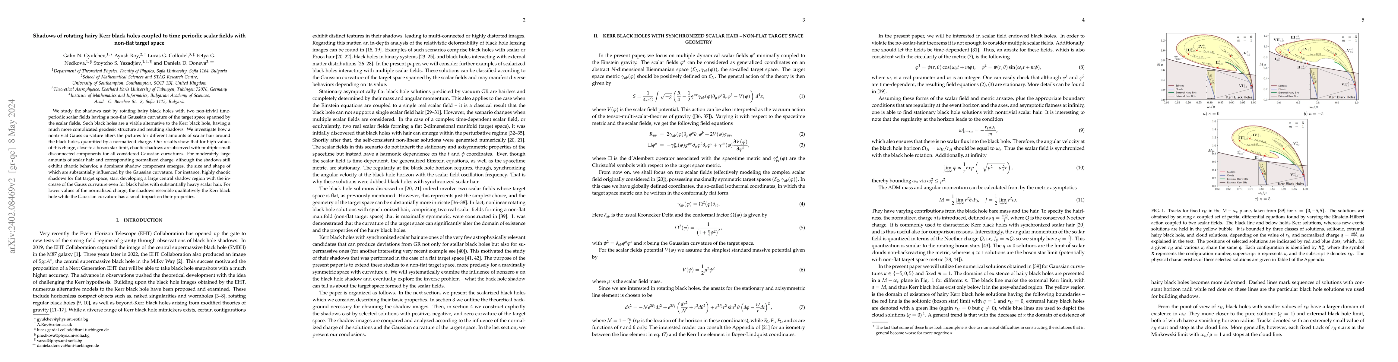 Thumbnail for Shadows of rotating hairy Kerr black holes coupled to time periodic
  scalar fields with non-flat target space