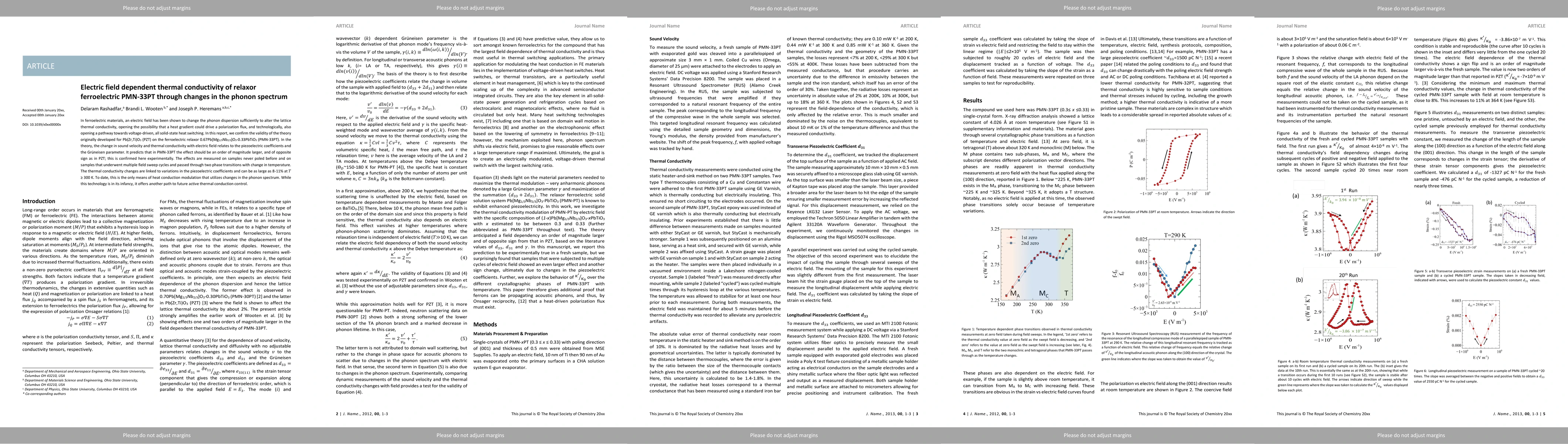 Thumbnail for Electric field dependent thermal conductivity of relaxor ferroelectric
  PMN-33PT through changes in the phonon spectrum