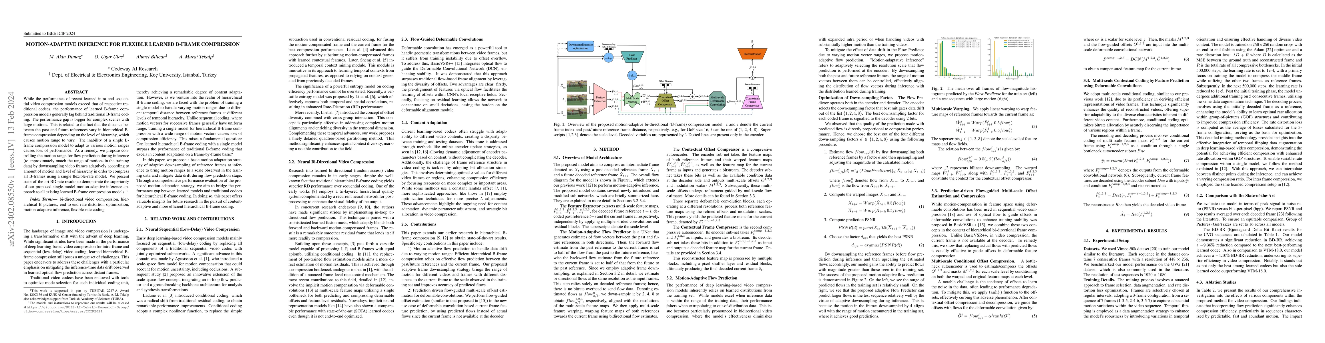 Thumbnail for Motion-Adaptive Inference for Flexible Learned B-Frame Compression