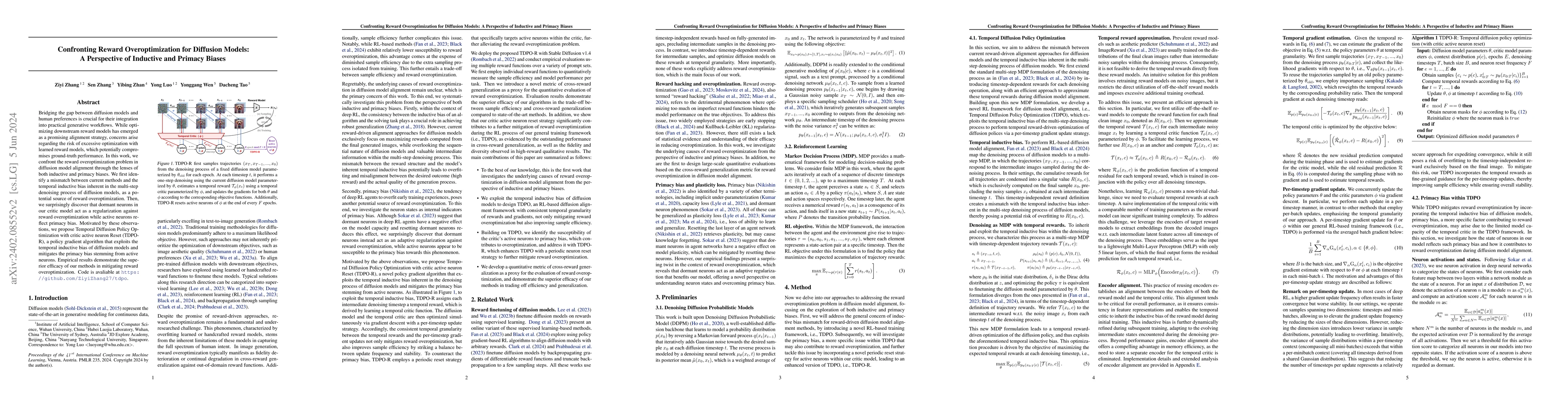 Thumbnail for Confronting Reward Overoptimization for Diffusion Models: A Perspective
  of Inductive and Primacy Biases