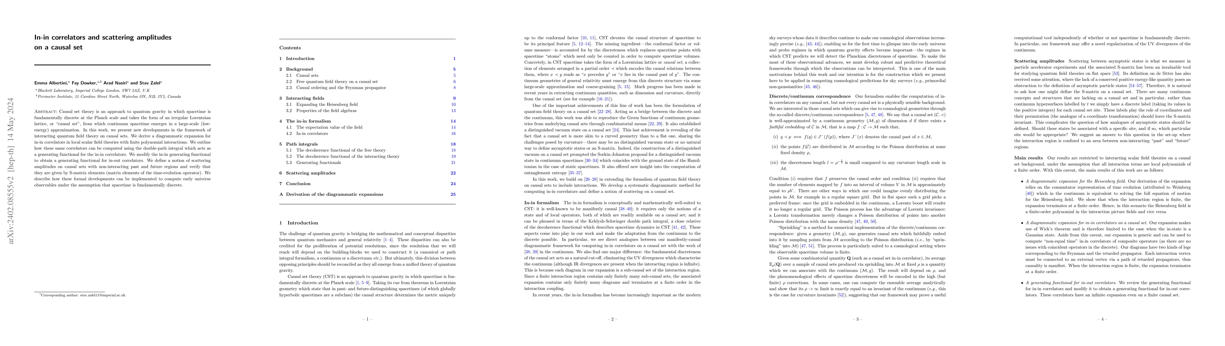 Thumbnail for In-in correlators and scattering amplitudes on a causal set