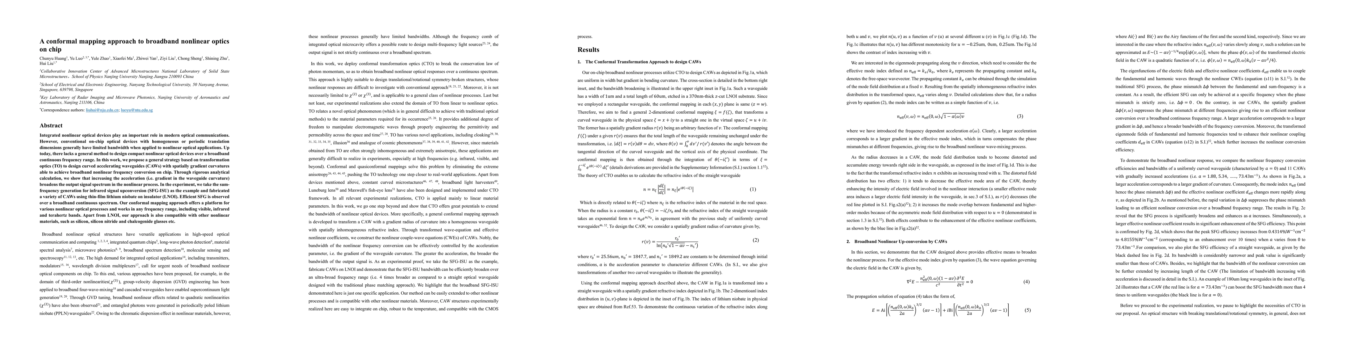 Thumbnail for A conformal mapping approach to broadband nonlinear optics on chip