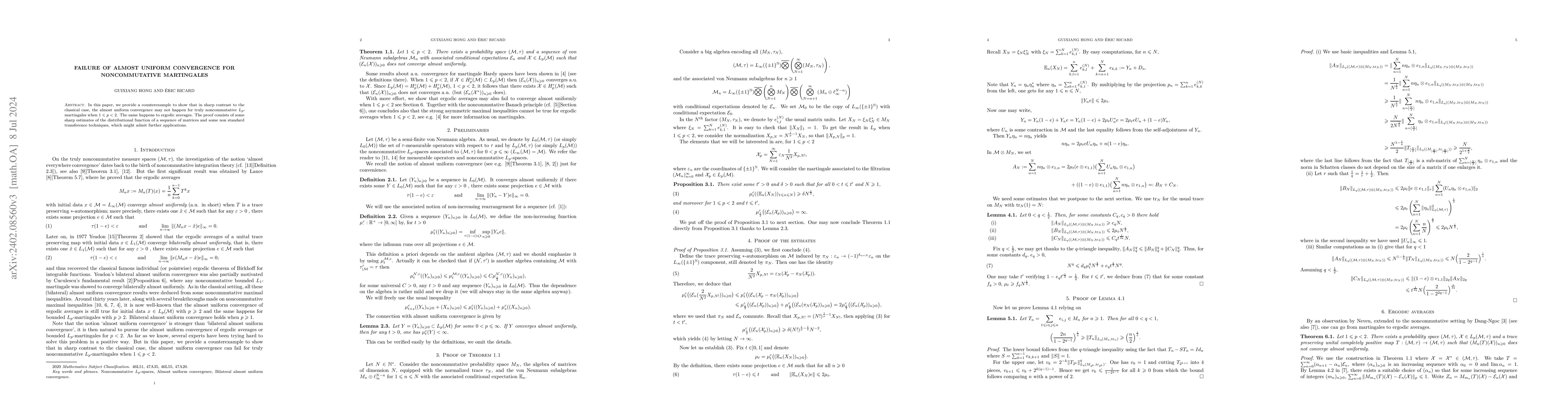 Thumbnail for Failure of almost uniformly convergence for noncommutative martingales