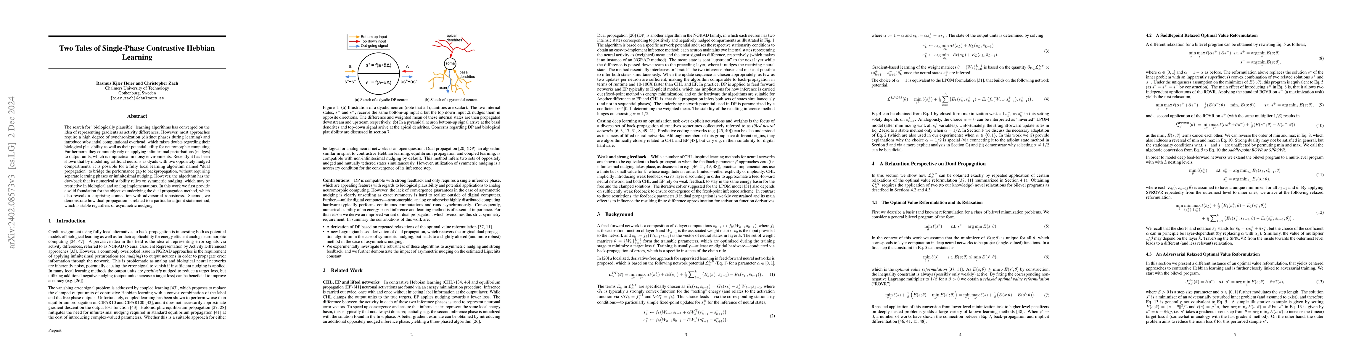Thumbnail for Two Tales of Single-Phase Contrastive Hebbian Learning