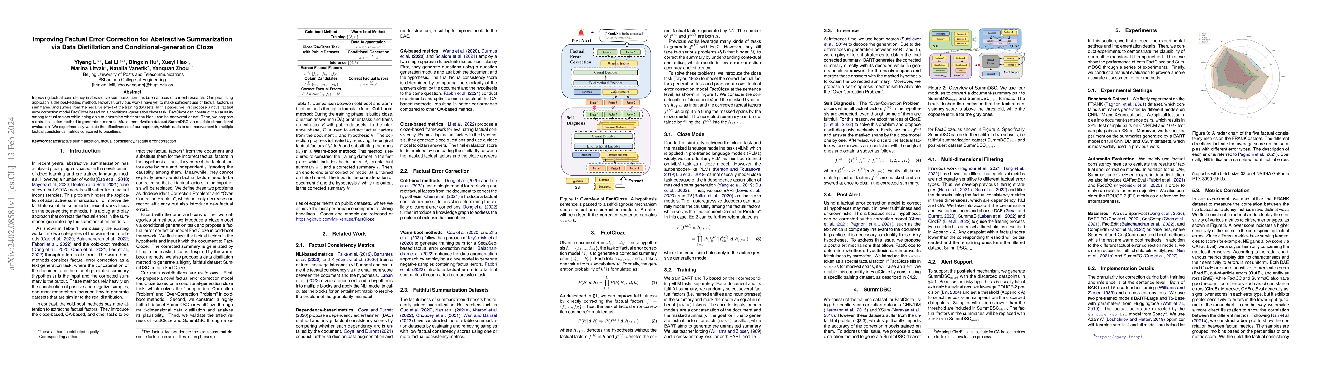 Thumbnail for Improving Factual Error Correction for Abstractive Summarization via
  Data Distillation and Conditional-generation Cloze