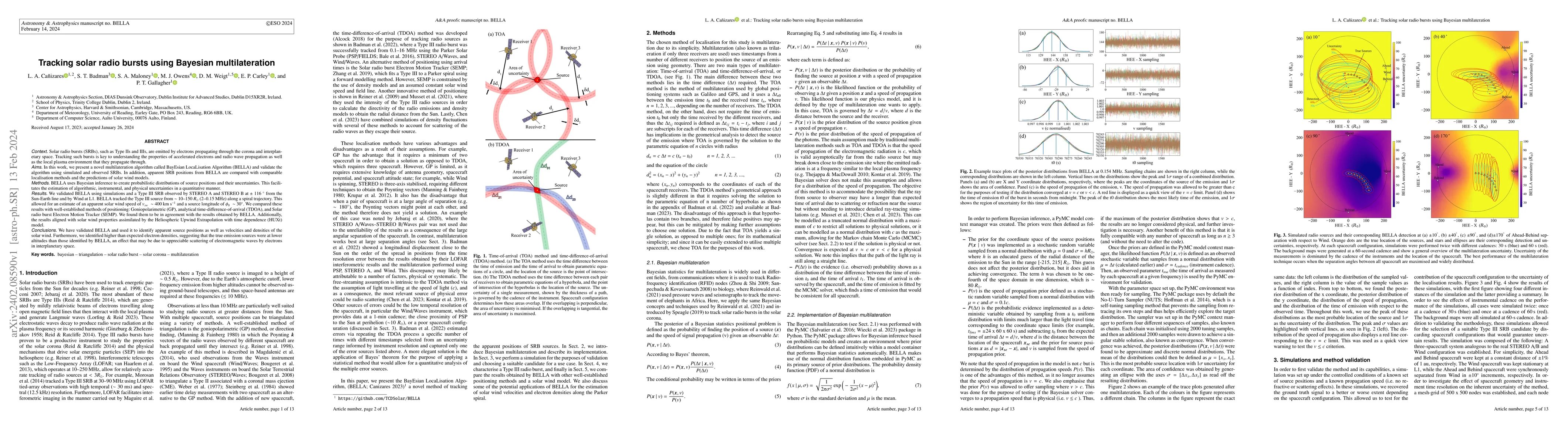 Thumbnail for Tracking solar radio bursts using Bayesian multilateration