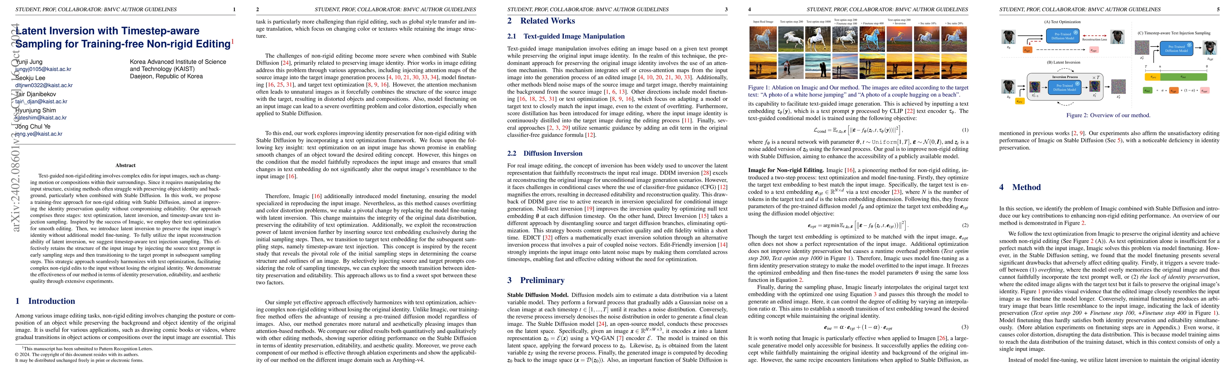 Thumbnail for Latent Inversion with Timestep-aware Sampling for Training-free
  Non-rigid Editing