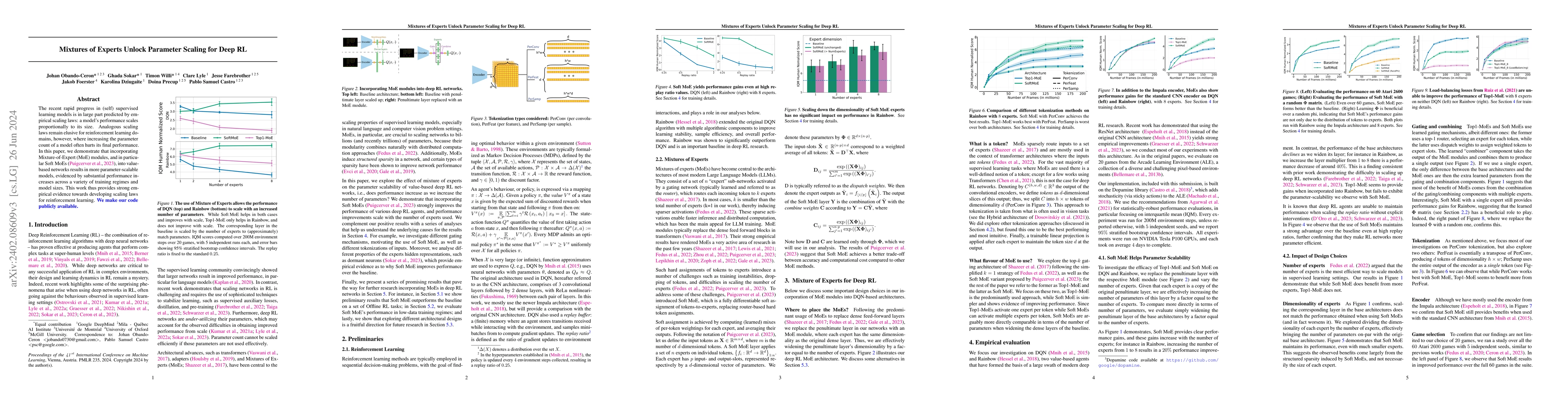 Thumbnail for Mixtures of Experts Unlock Parameter Scaling for Deep RL