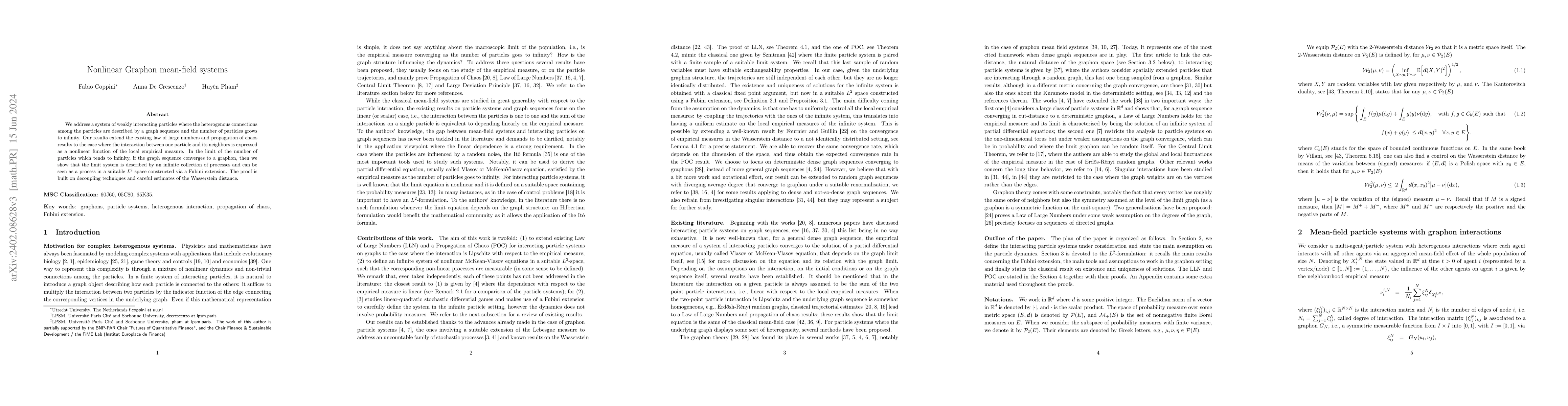 Thumbnail for Nonlinear Graphon mean-field systems