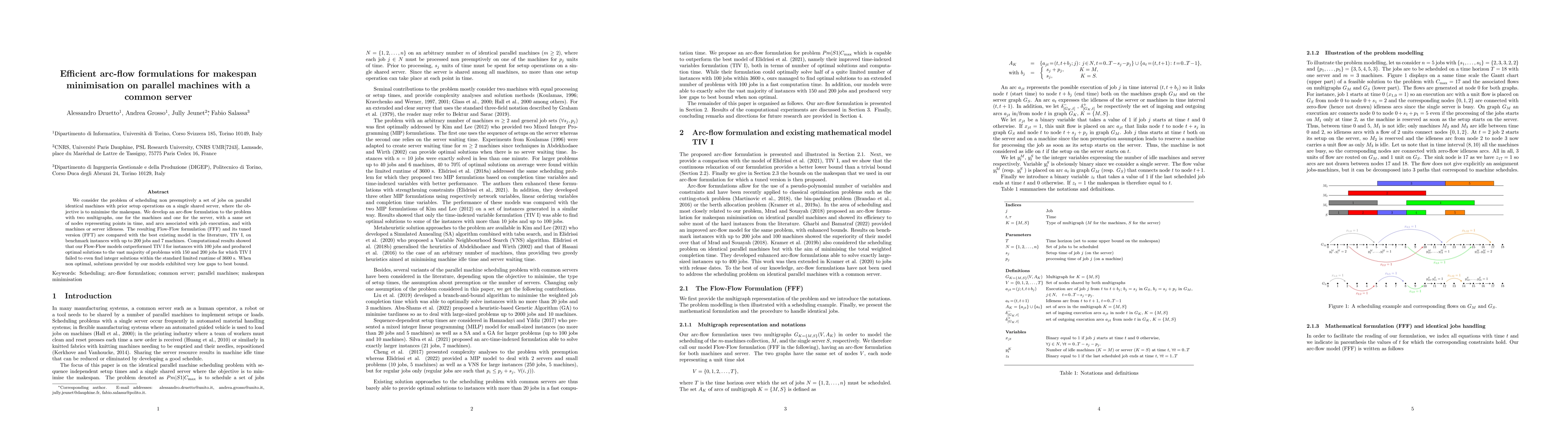 Thumbnail for Efficient arc-flow formulations for makespan minimisation on parallel
  machines with a common server