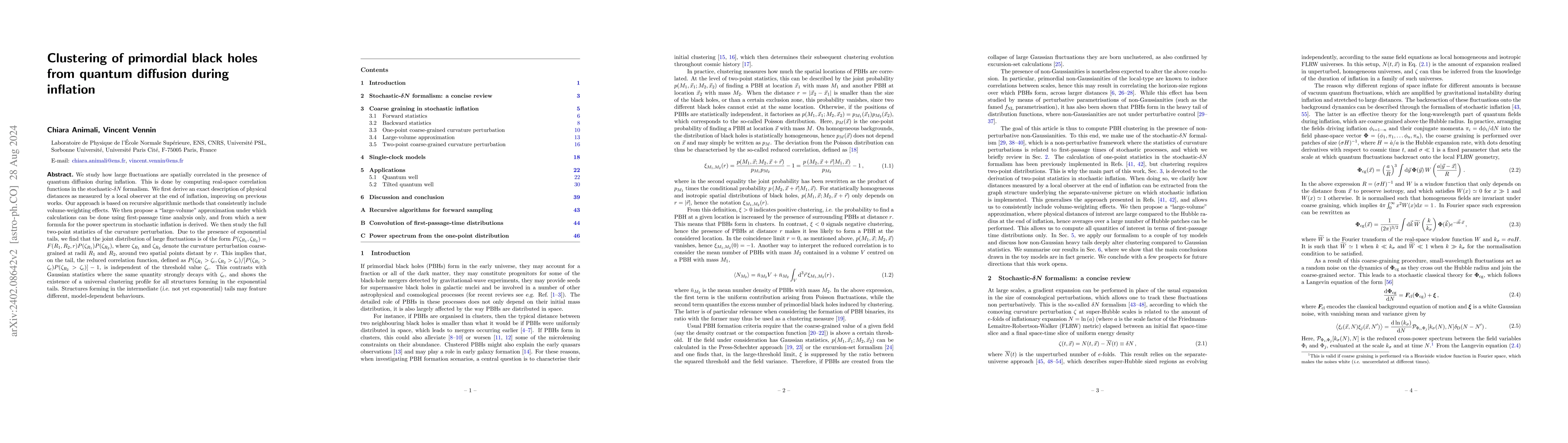 Thumbnail for Clustering of primordial black holes from quantum diffusion during
  inflation