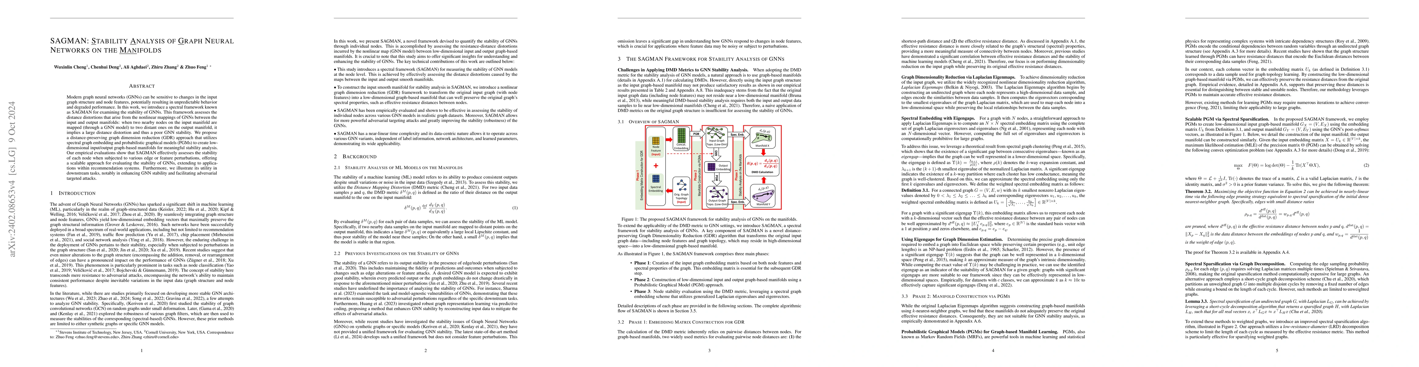 Thumbnail for SAGMAN: Stability Analysis of Graph Neural Networks on the Manifolds