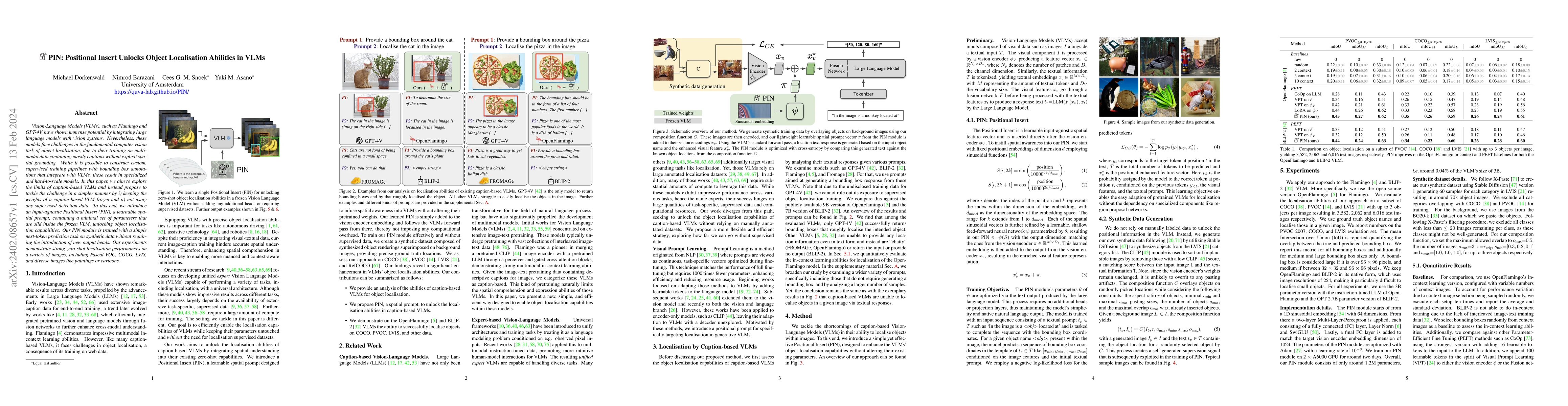 Thumbnail for PIN: Positional Insert Unlocks Object Localisation Abilities in VLMs