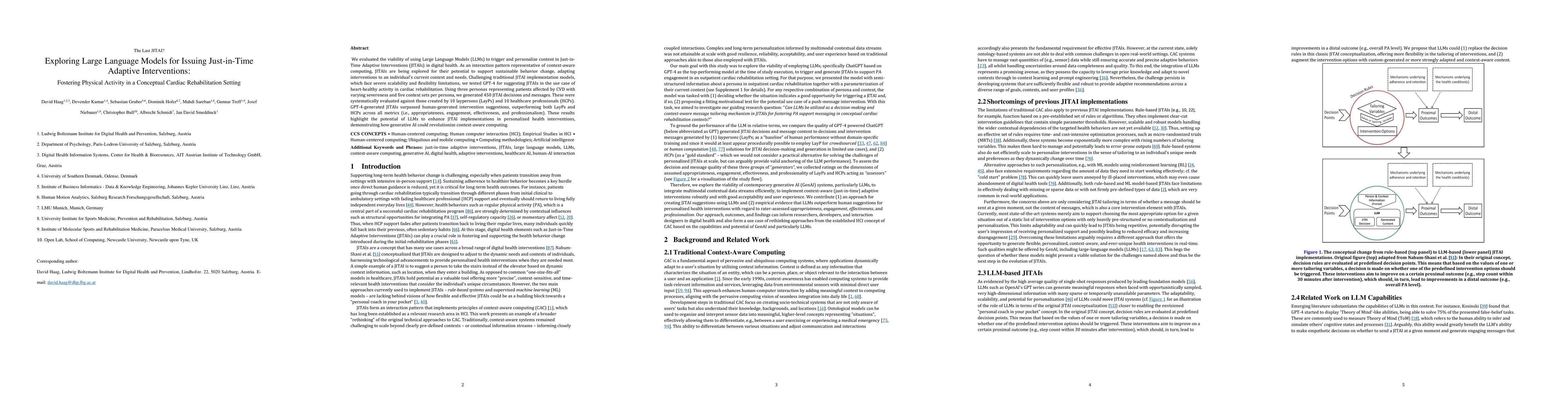 Thumbnail for The Last JITAI? The Unreasonable Effectiveness of Large Language Models
  in Issuing Just-in-Time Adaptive Interventions: Fostering Physical Activity
  in a Prospective Cardiac Rehabilitation Setting