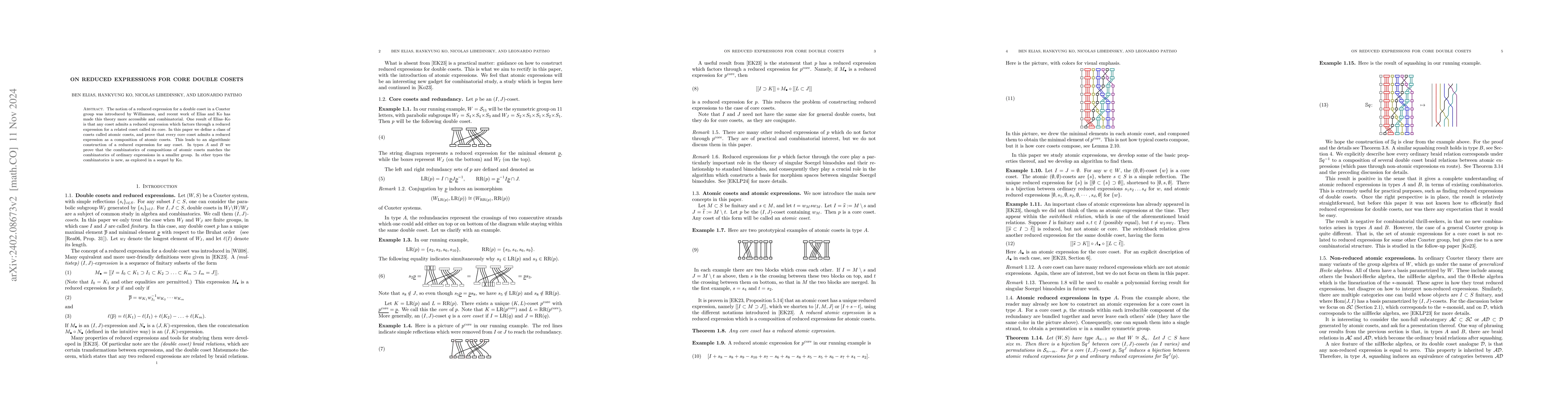Thumbnail for On reduced expressions for core double cosets