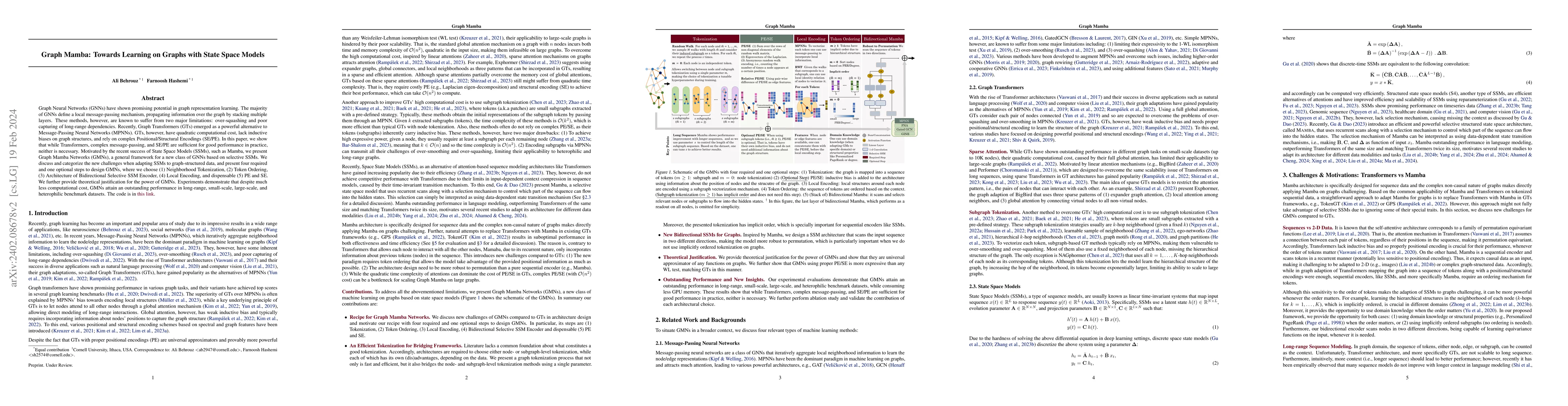 Thumbnail for Graph Mamba: Towards Learning on Graphs with State Space Models