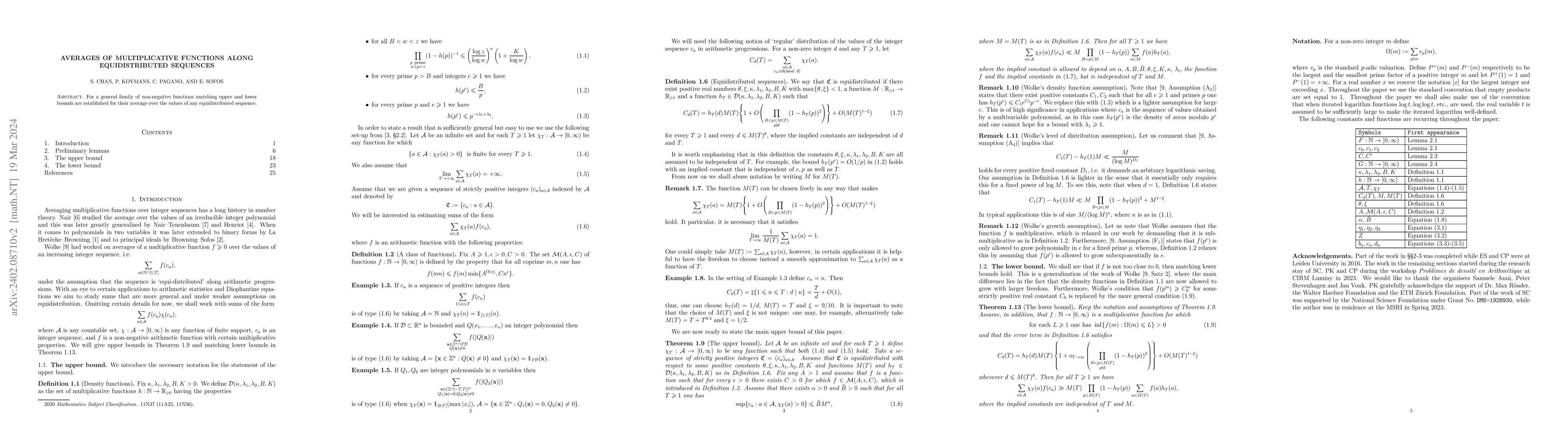 Thumbnail for Averages of multiplicative functions along equidistributed sequences