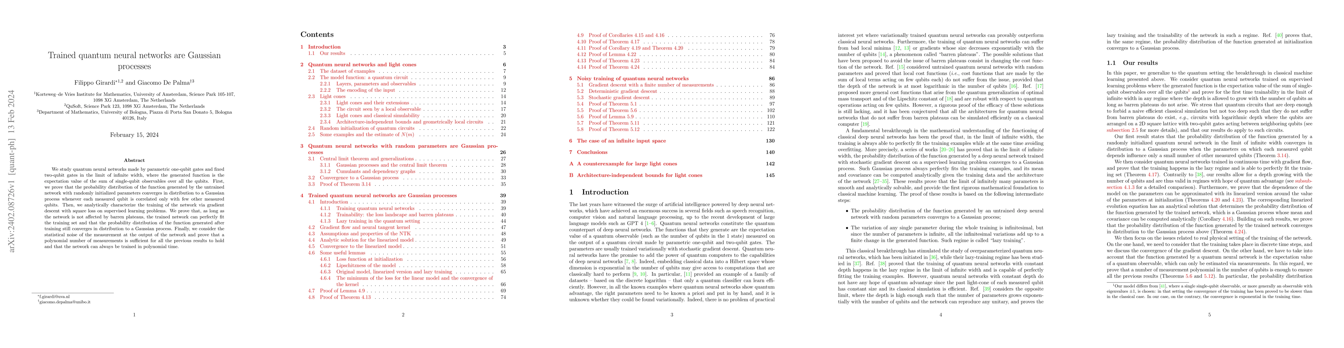 Thumbnail for Trained quantum neural networks are Gaussian processes