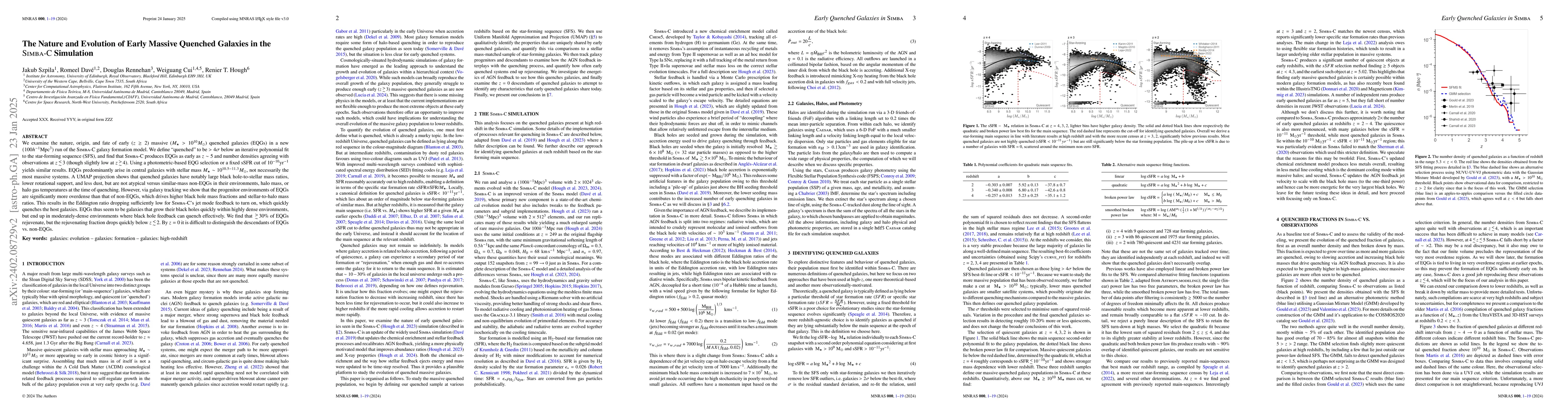 Thumbnail for The Nature and Evolution of Early Massive Quenched Galaxies in the
  Simba-C Simulation