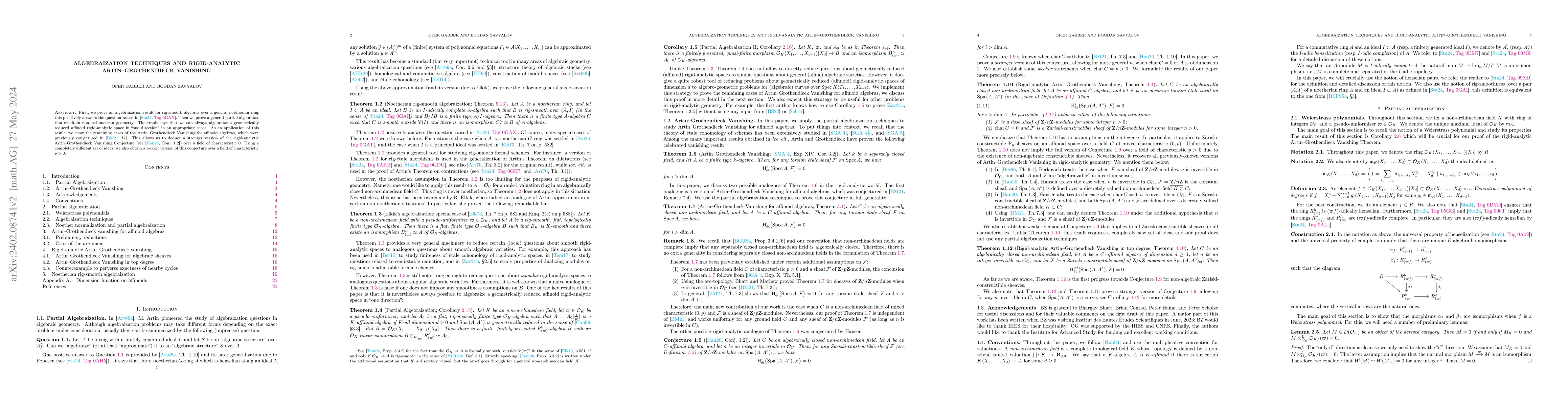 Thumbnail for Algebraization Techniques and Rigid-Analytic Artin-Grothendieck
  Vanishing