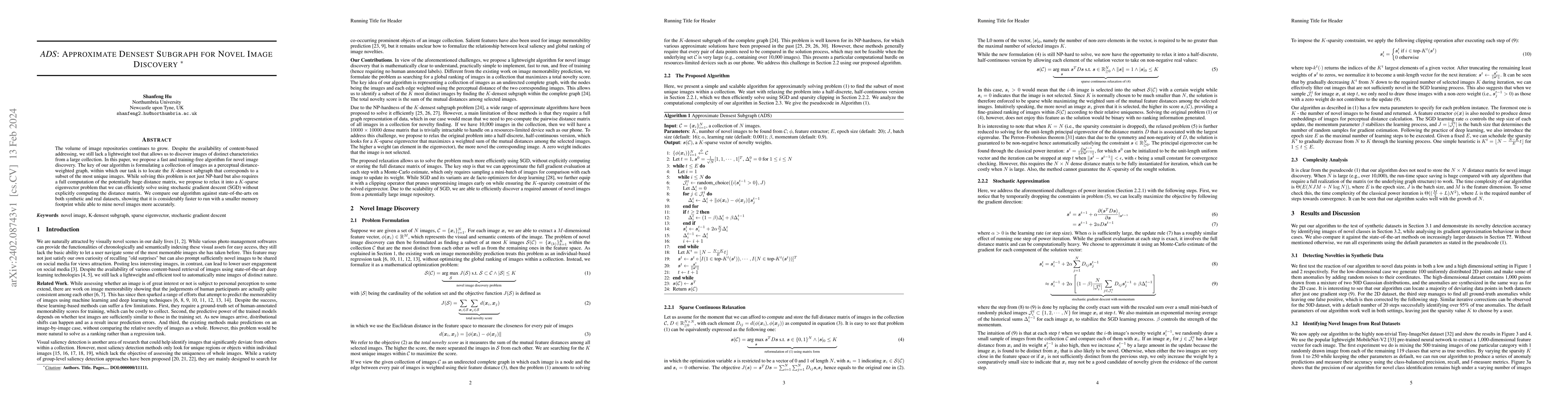 Thumbnail for ADS: Approximate Densest Subgraph for Novel Image Discovery