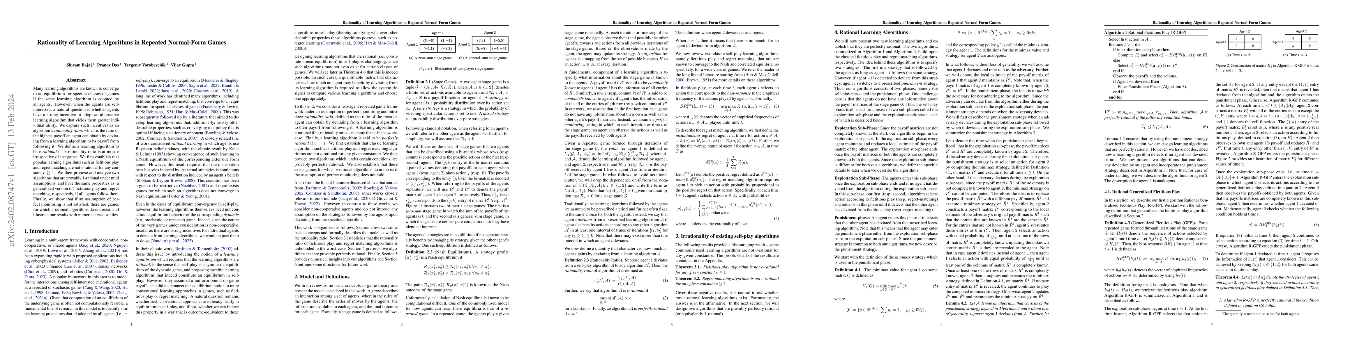 Thumbnail for Rationality of Learning Algorithms in Repeated Normal-Form Games