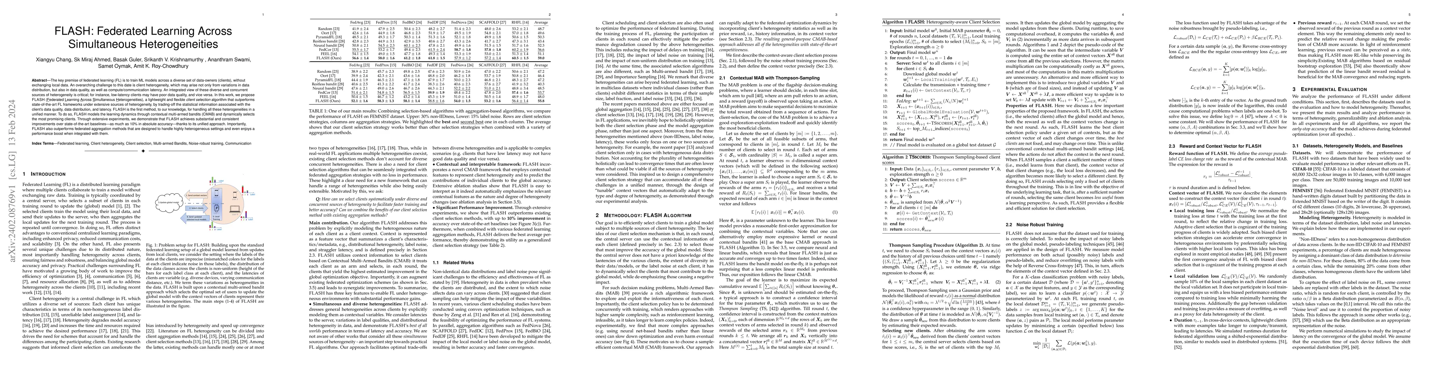 Thumbnail for FLASH: Federated Learning Across Simultaneous Heterogeneities