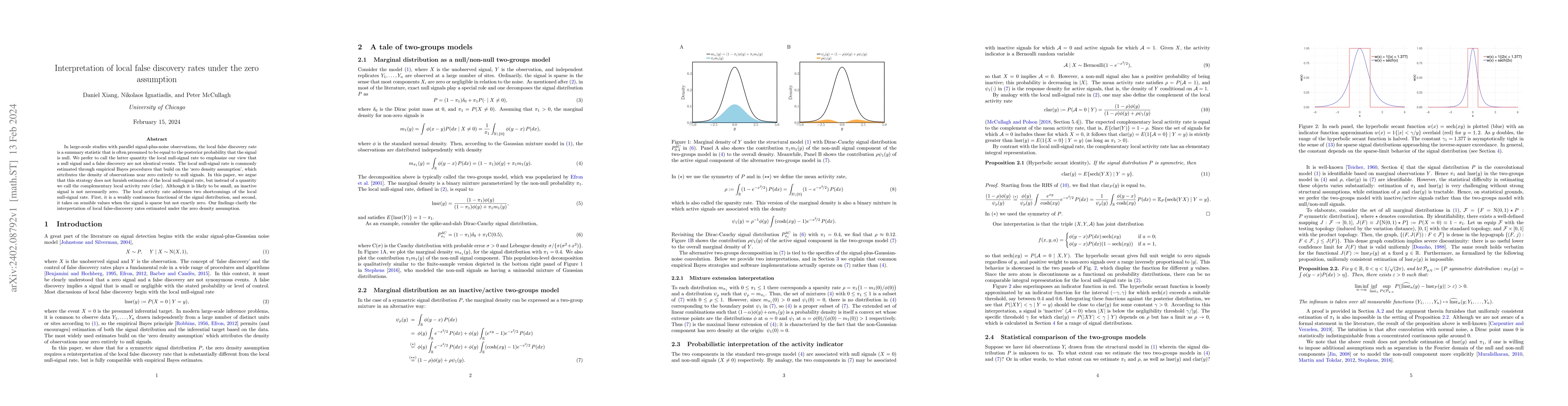 Thumbnail for Interpretation of local false discovery rates under the zero assumption