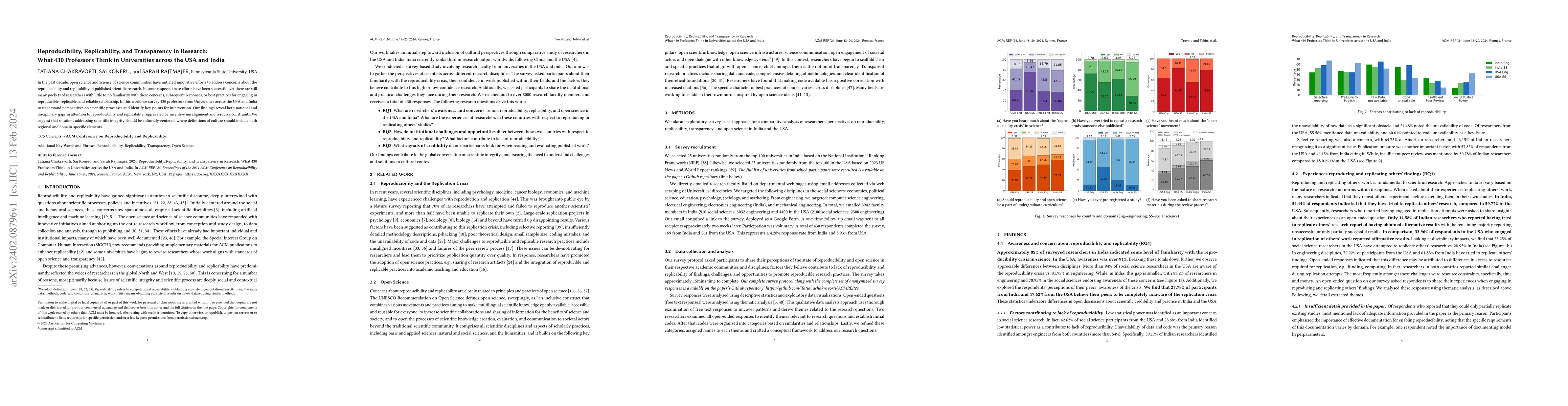 Thumbnail for Reproducibility, Replicability, and Transparency in Research: What 430
  Professors Think in Universities across the USA and India