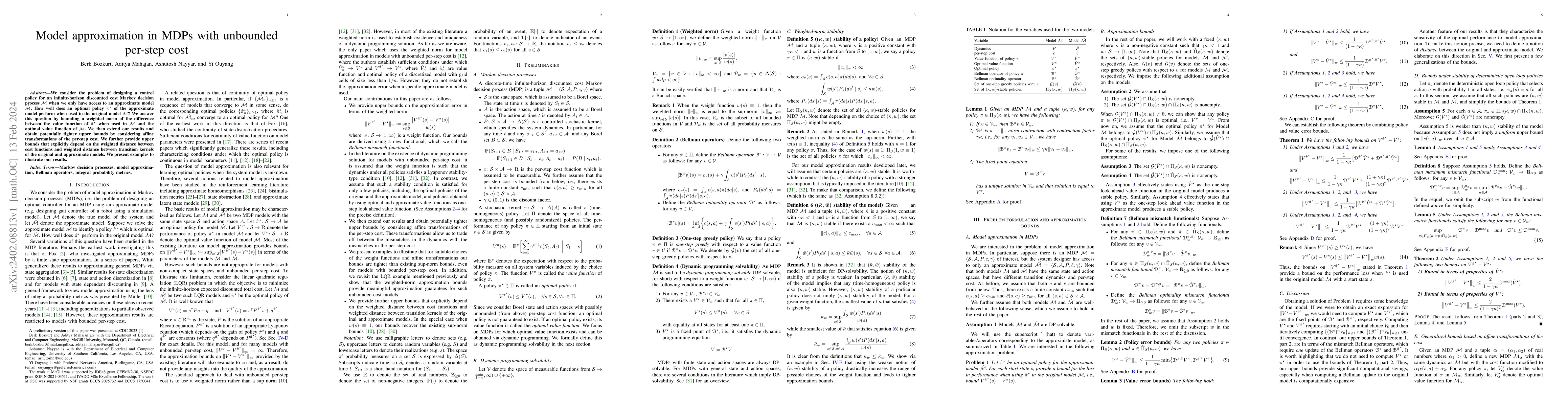 Thumbnail for Model approximation in MDPs with unbounded per-step cost