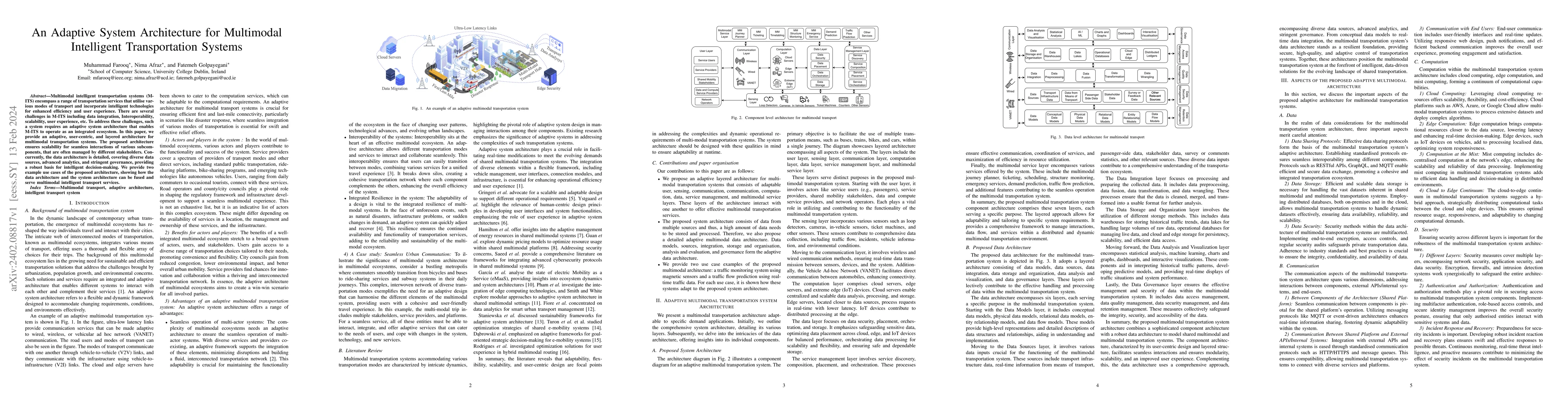 Thumbnail for An Adaptive System Architecture for Multimodal Intelligent
  Transportation Systems
