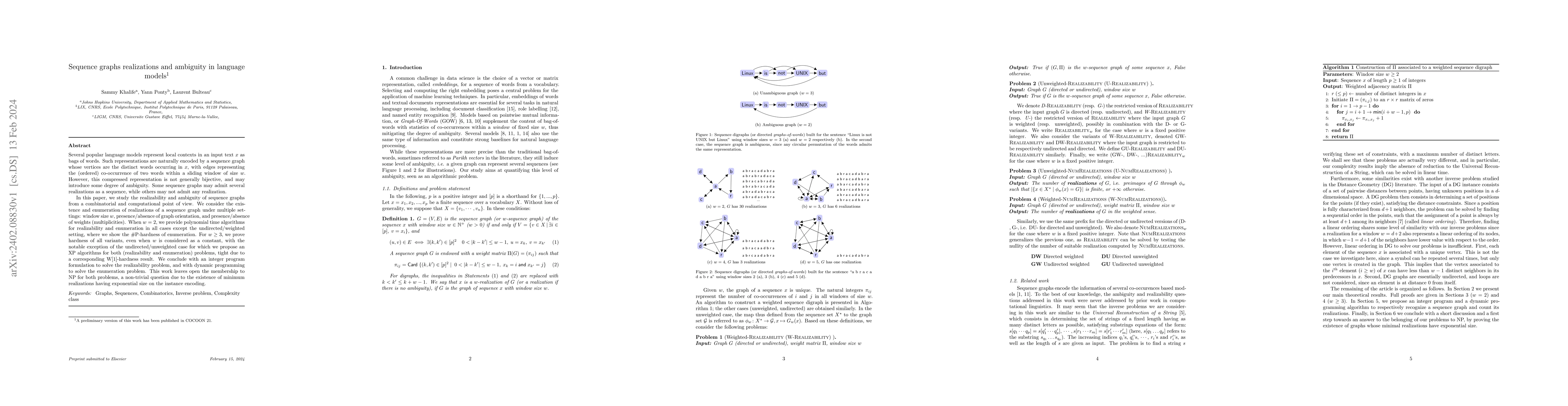 Thumbnail for Sequence graphs realizations and ambiguity in language models