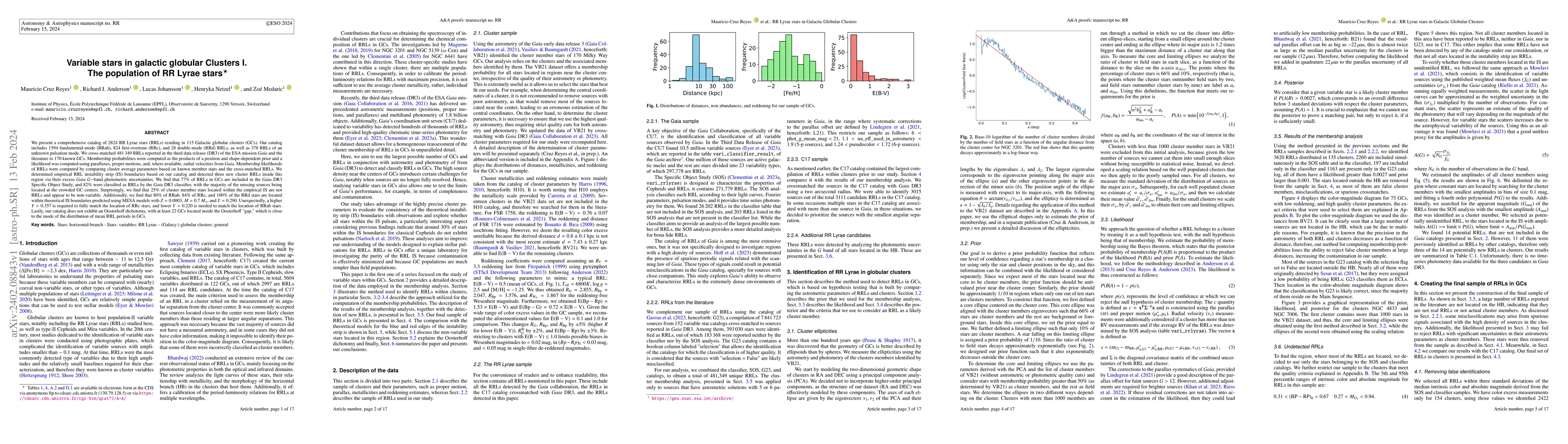 Thumbnail for Variable stars in galactic globular Clusters I. The population of RR
  Lyrae stars