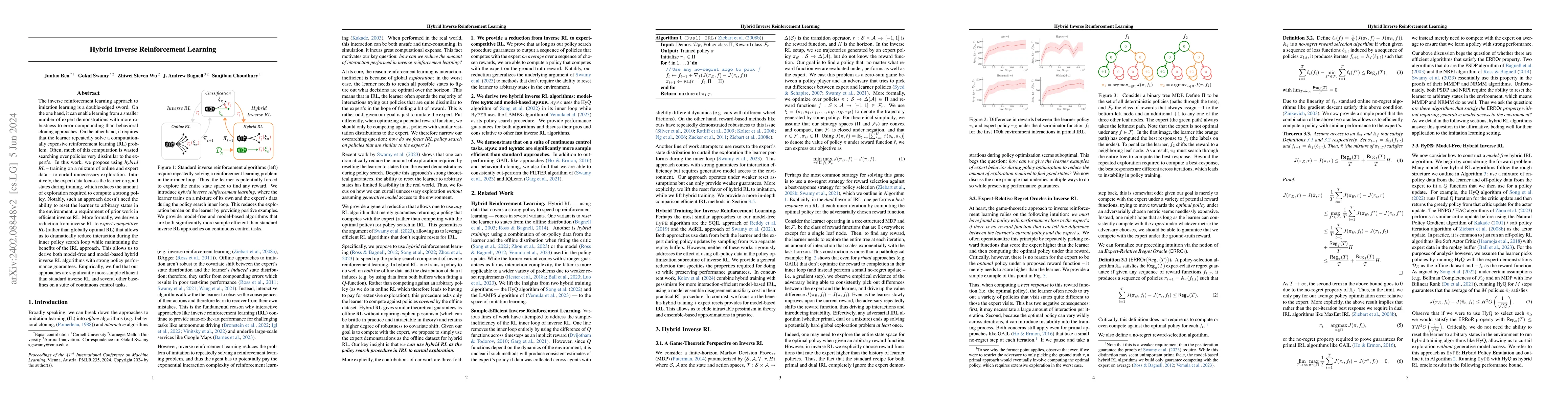 Thumbnail for Hybrid Inverse Reinforcement Learning