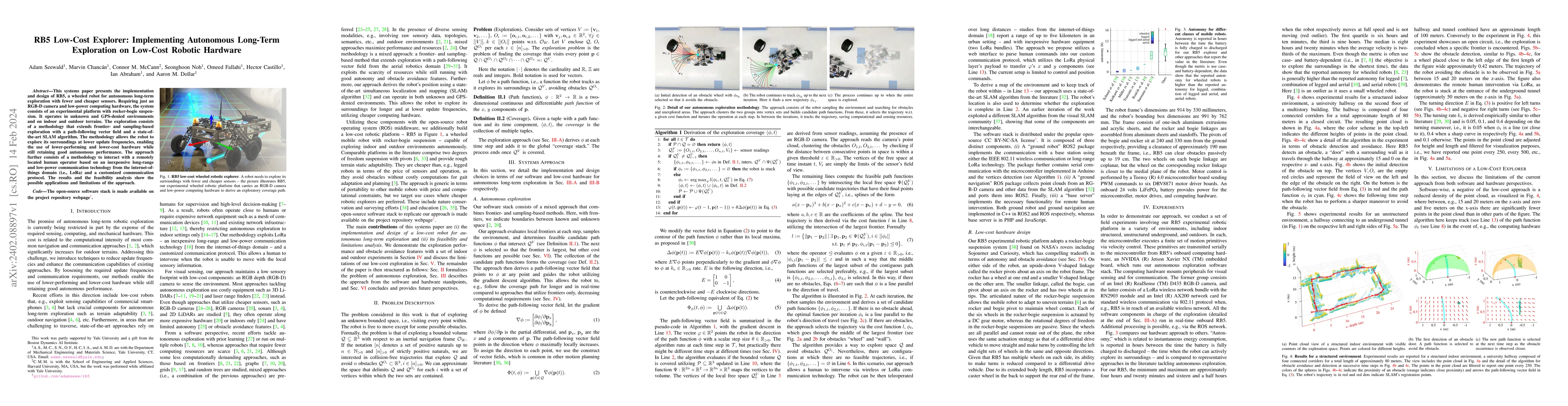 Thumbnail for RB5 Low-Cost Explorer: Implementing Autonomous Long-Term Exploration on
  Low-Cost Robotic Hardware