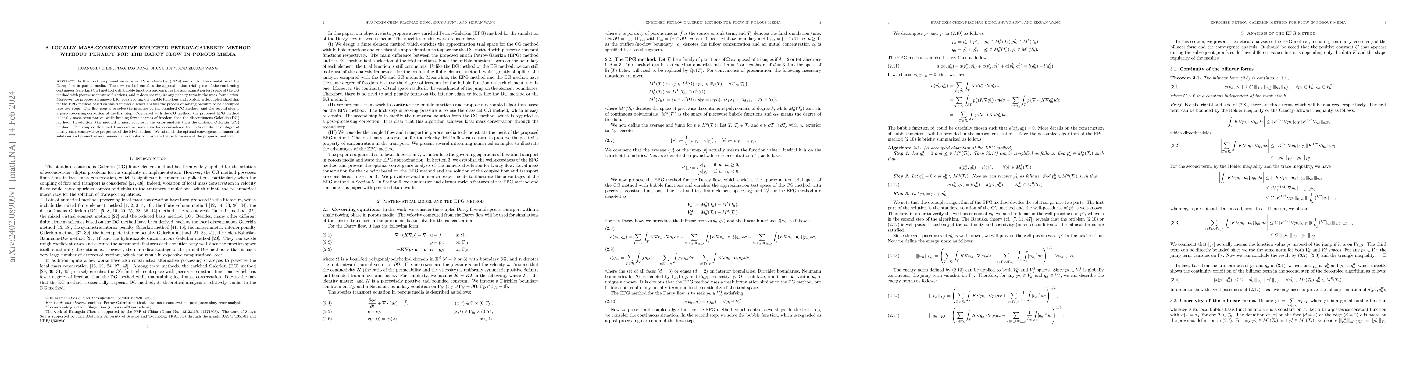 Thumbnail for A locally mass-conservative enriched Petrov-Galerkin method without
  penalty for the Darcy flow in porous media