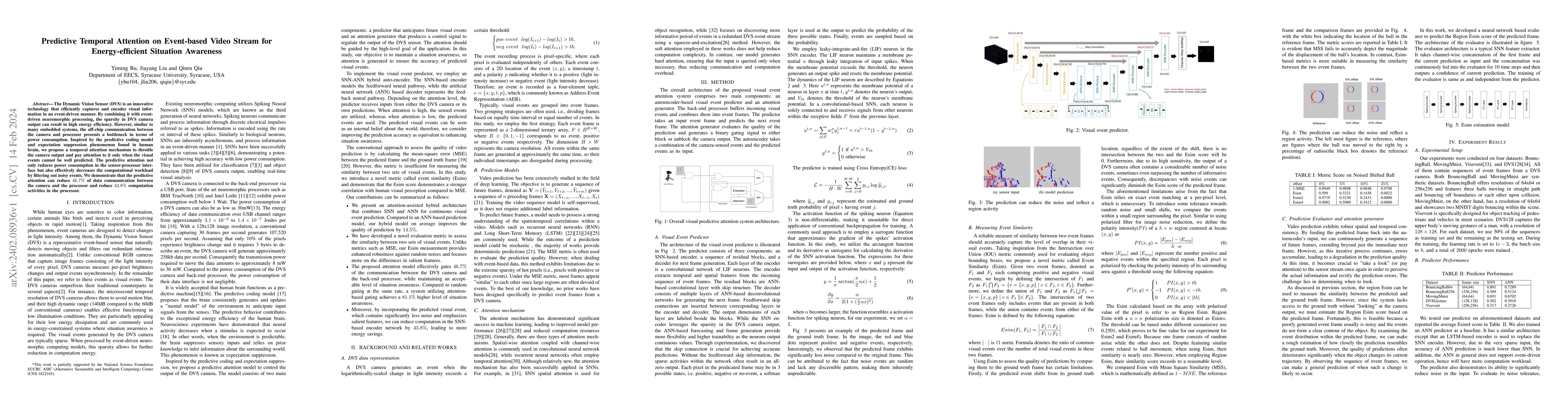 Thumbnail for Predictive Temporal Attention on Event-based Video Stream for
  Energy-efficient Situation Awareness