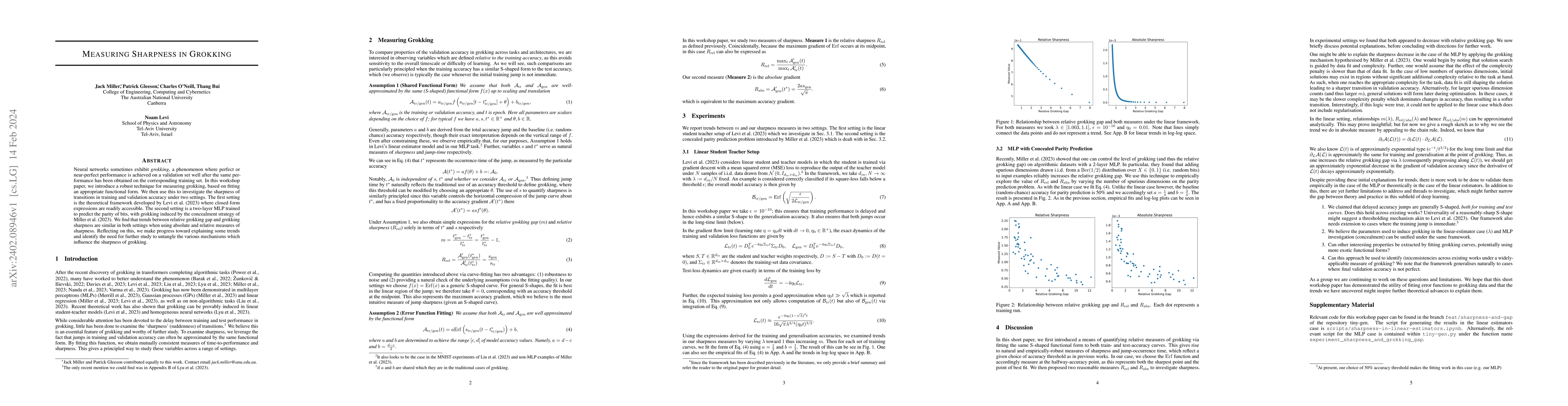Thumbnail for Measuring Sharpness in Grokking
