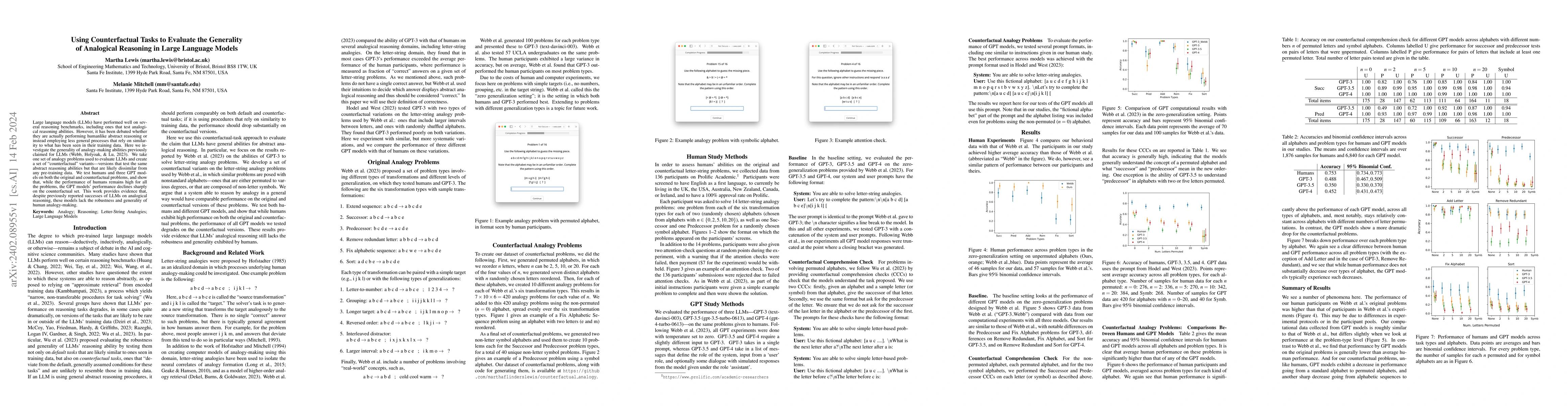 Thumbnail for Using Counterfactual Tasks to Evaluate the Generality of Analogical
  Reasoning in Large Language Models